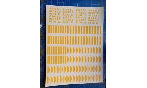 Decalque N�meros e Barras Amarelo